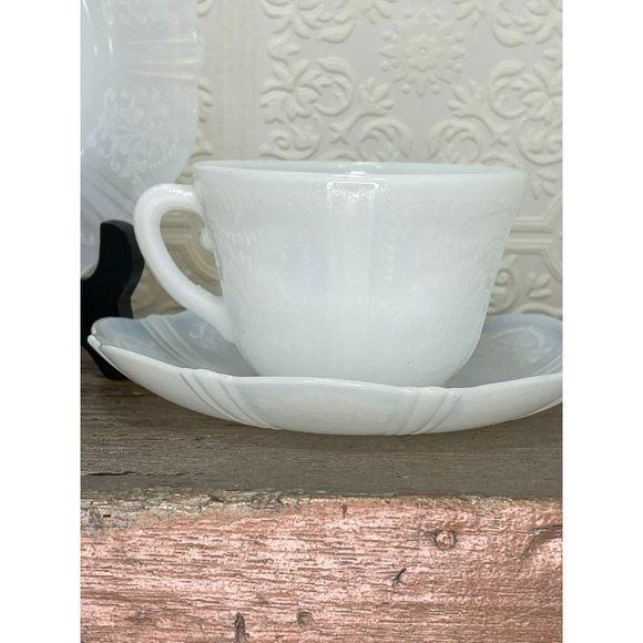 Vintage MacBeth Evans American Sweetheart Glass Monax Opalescent 4 pc Setting - Picture 13 of 15